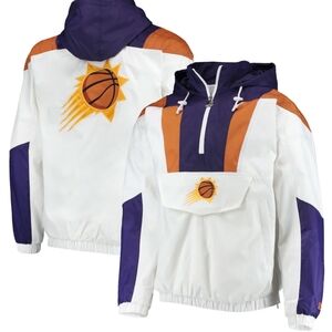 Phoenix Suns Starter Striker Crinkle Half-Zip Hoodie - White